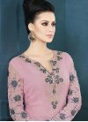 Haute Embroidered Work Black and Pink Pant Style Straight Salwar Suit - 1