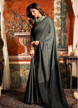 Cotton Woven Work Trendy Saree in Black and Grey