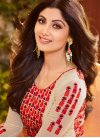 Shilpa Shetty Faux Georgette Embroidered Work Designer Straight Suit - 2