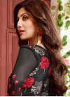 Lurid Shilpa Shetty Faux Georgette Embroidered Work Churidar Designer Suit - 1