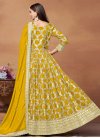 Embroidered Work Jacquard Silk Floor Length Anarkali Salwar Suit - 3