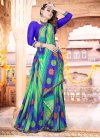 Blue and Green Bandhej Print Work Traditional Designer Saree - 1