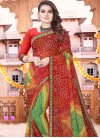 Green and Red Traditional Designer Saree For Casual - 1