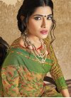 Beige and Green Traditional Saree - 1
