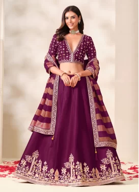 Embroidered Work Designer Lehenga Choli For Festival in Purple
