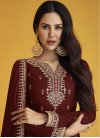 Sonam Bajwa Georgette Embroidered Work Asymmetrical Anarkali Salwar Suit - 1