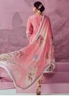 Chinon Off White and Salmon Pant Style Designer Salwar Suit - 1