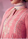 Chinon Off White and Salmon Pant Style Designer Salwar Suit - 3
