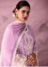 Mauve and Off White Chinon Pant Style Designer Salwar Suit - 3