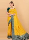Bottle Green and Mustard Designer Traditional Saree - 1