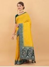Bottle Green and Mustard Designer Traditional Saree - 2