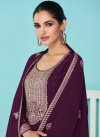 Faux Georgette Palazzo Straight Salwar Suit For Ceremonial - 1