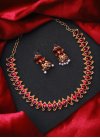 Majesty Navy Blue and Rose Pink Alloy Jewellery Set For Ceremonial - 1