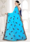 Lace Work Faux Georgette Trendy Saree - 2