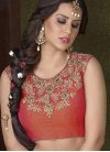 Compelling Silk Embroidered Work Tomato and White Trendy Lehenga - 2