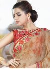 Sweetest Beads Work Half N Half Saree For Party - 1