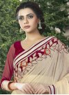 Adorning Beads Work Georgette Trendy Classic Saree - 1