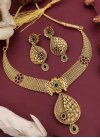 Alluring Gold Rodium Polish Stone Work Alloy Jewellery Set For Ceremonial - 1