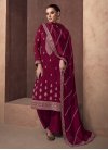 Dola Silk Embroidered Work Trendy Straight Salwar Kameez - 1