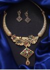 Modest Gold Rodium Polish Stone Work Alloy Jewellery Set For Ceremonial - 1