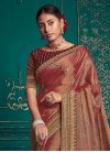 Silk Blend Embroidered Work Trendy Saree - 1