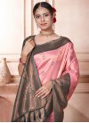 Kanjivaram Silk Woven Work Bottle Green and Pink Designer Contemporary Style Saree - 2