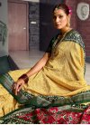 Tussar Silk Green and Yellow Designer Contemporary Style Saree - 2
