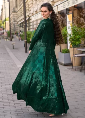 Georgette Embroidered Work Palazzo Suit in Green