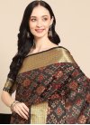 Black and Red Traditional Designer Saree - 2