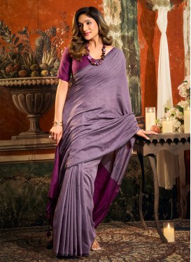 Woven Work Classic Saree For Ceremonial in Purple and Violet