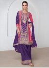 Pink and Purple Readymade Palazzo Salwar Kameez For Festival - 2