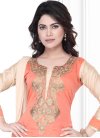 Beauteous Karachi Work Art Silk Readymade Designer Suit For Festival - 1