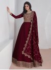Silk Blend Long Length Designer Anarkali Suit - 2