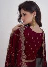 Silk Blend Long Length Designer Anarkali Suit - 1