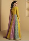 Georgette Mustard and Pink Readymade Anarkali Salwar Suit - 1