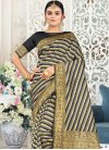 Woven Work Black and Grey Designer Traditional Saree - 1