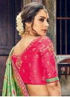 Lace Work Green and Rose Pink  Trendy Saree - 2
