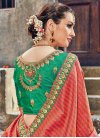Coral and Green Art Silk Contemporary Style Saree - 2