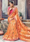 Peach and Rose Pink Traditional Saree For Ceremonial - 1