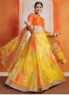 Gold and Orange Art Silk Lehenga Choli - 2