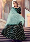 Black and Turquoise Fancy Fabric Designer A Line Lehenga Choli - 1