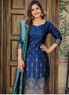 Navy Blue and Turquoise Designer Pakistani Salwar Suit For Festival - 1