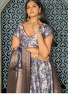 Navy Blue and Silver Color A - Line Lehenga For Festival - 1