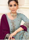 Pure Georgette Embroidered Work Palazzo Style Pakistani Salwar Suit - 1