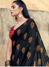 Lace Work Faux Georgette Designer Contemporary Style Saree - 1