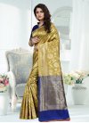 Blue and Olive Woven Work Designer Contemporary Saree - 2