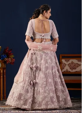Cutdana Work Georgette Designer Lehenga Choli in Pink for Women