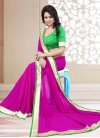 Lace Work Faux Georgette Designer Traditional Saree For Casual - 1