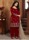 Art Silk Embroidered Work Trendy Straight Salwar Suit - 2