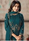 Embroidered Work Faux Georgette Pant Style Classic Salwar Suit - 1